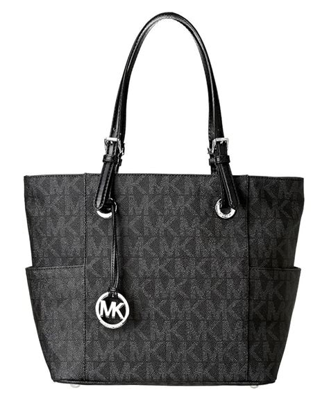 michael michael kors signature tote black|michael kors black quilted handbags.